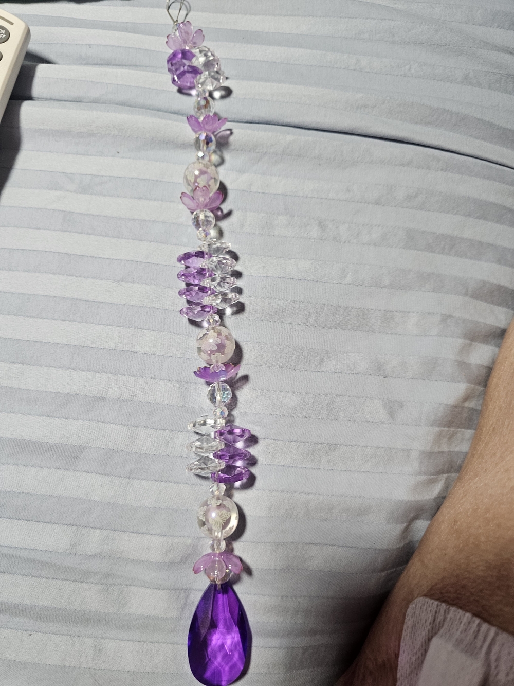 Handcrafted Purple Crystal Drop Glass Ornament